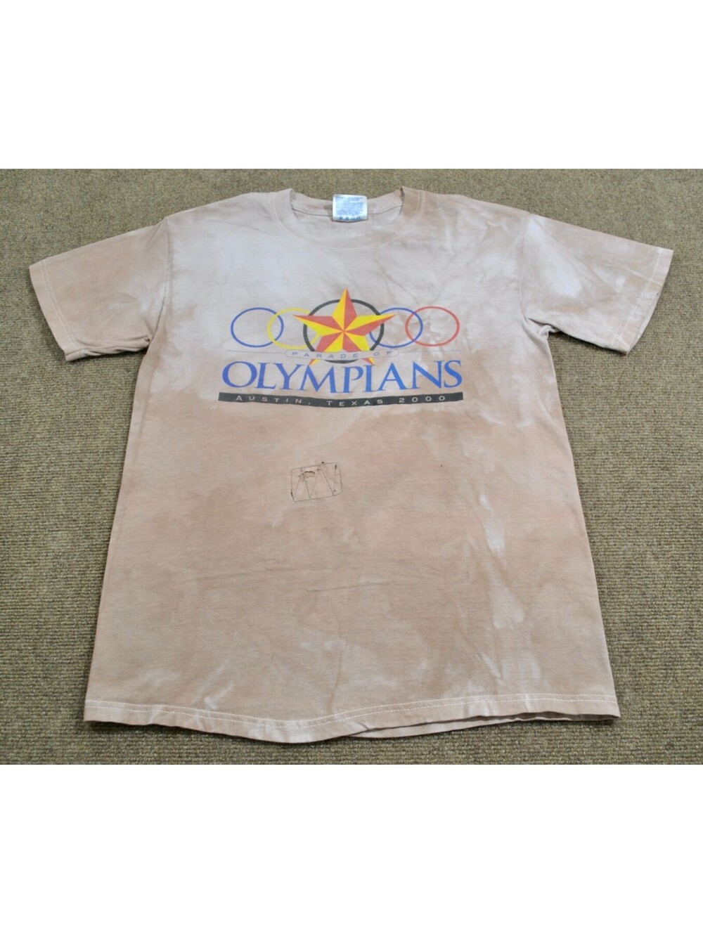 Parade of Olympians Austin Texas 2000 Olympics Pattern Dye Shirt Size Small